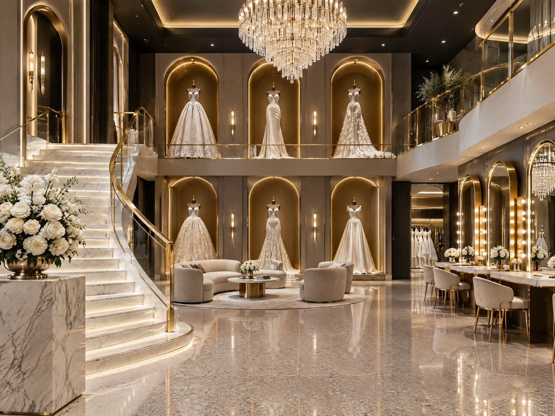 Interior of the LACILU flagship wedding club concept